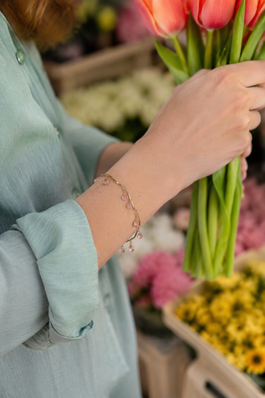 Pulsera Cristal Rosa